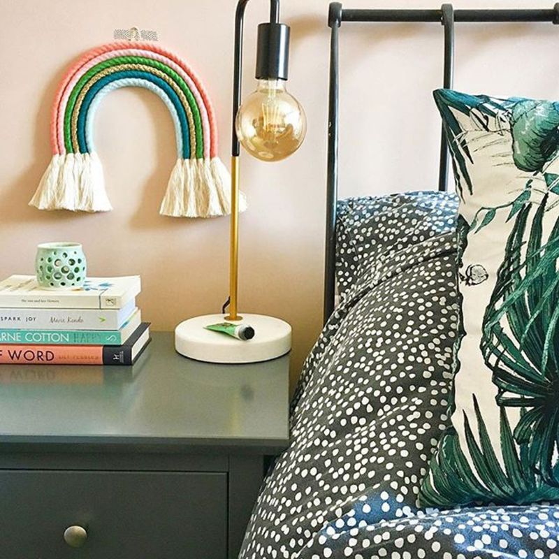 INS Nordic Hand-geweven Regenboog Tapestry Boho Rainbow Tassel Muur Opknoping Ornamenten Kinderkamer Decoratie Windgong Foto Props