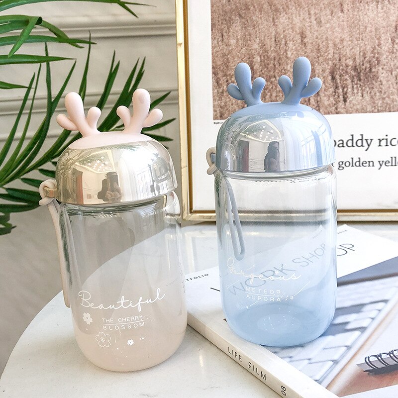 Gradient hjorthorn 300ml söta vattenkopp barns resande vattenkopp färgglada flickor