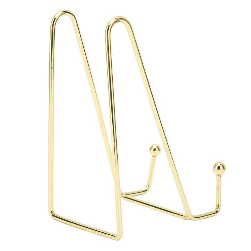 Picture Frame Stands Golden Coated Stable Display Delicate Workmanship Display Holder Stands Sturdy Metal for Nail Art Designs