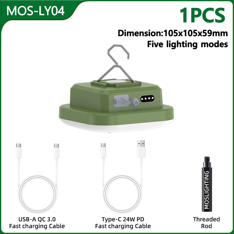 MOSLIGHTING Camping Light RGB Music Rhythm Light Portable Flashlight USB Rechargeable Outdoor hanging Tent Lamp Night Work Light: 15W