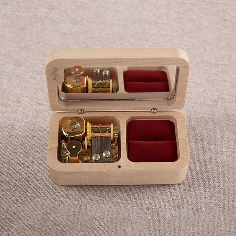 Sinzyo solid wood jewelry box ring music box for year Christmas wedding and birthday For Valentine's day