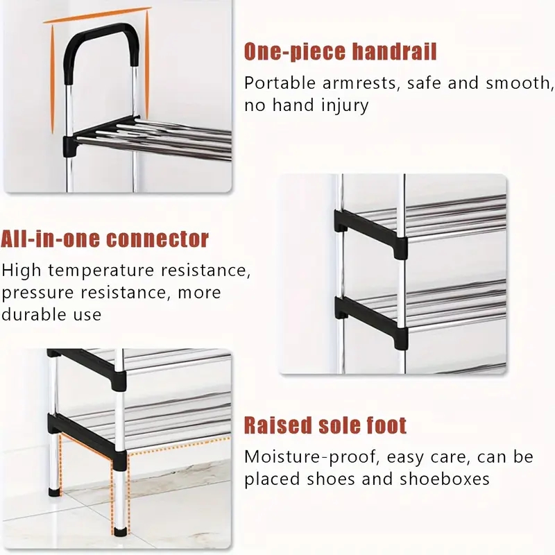 Étagère à chaussures multicouche anti-poussière, porte de maison, armoire à chaussures noire, rangement pour économiser de l'espace, assemblage, dortoir, double étagères