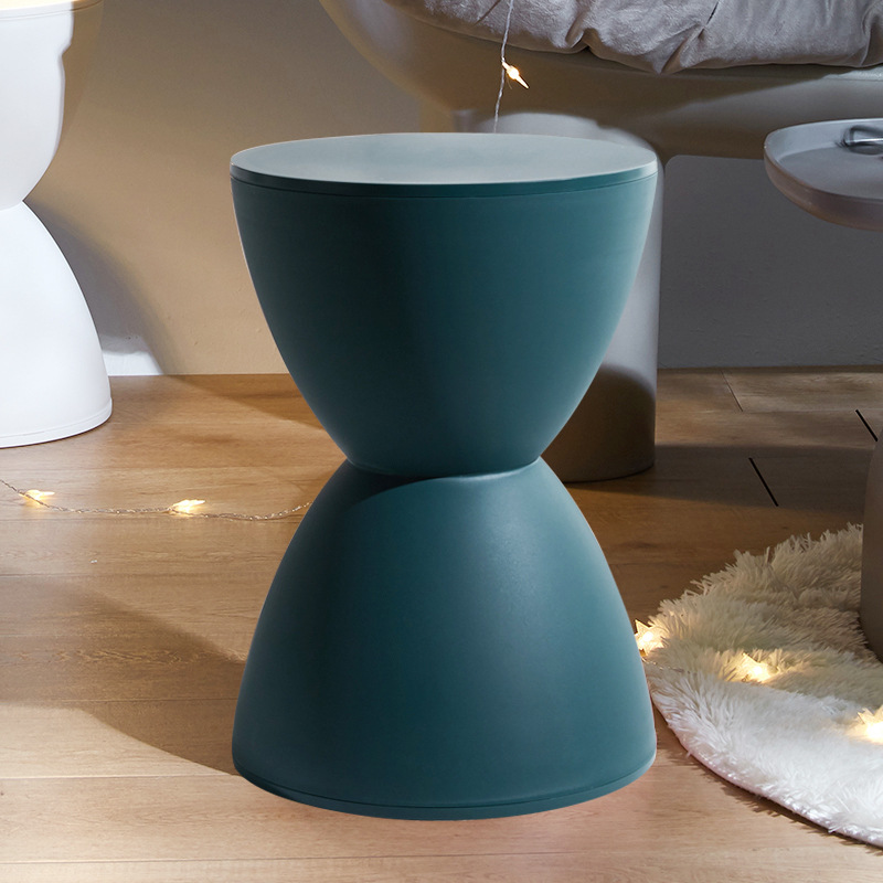Taburete bajo nórdico para sala de estar, taburete circular y moderno de ocio para el hogar, simple y grueso, cambio de zapatos para el hogar, taburete de comedor para niños: Castaño
