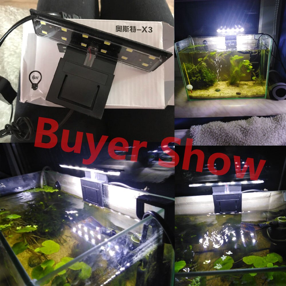 220V 6W LED Aquarium Light Fish Tank 5730 LED Light Aquatic Plant Grow Lighting Waterproof Clip-on Lamp EU Plug#