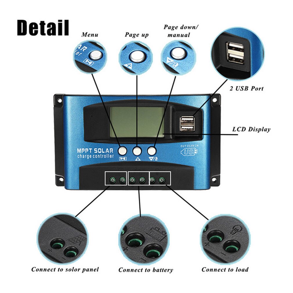 40-100A MPPT Solar Panel Regler Laderegler 12 V/24 V Auto Fokus Tracking