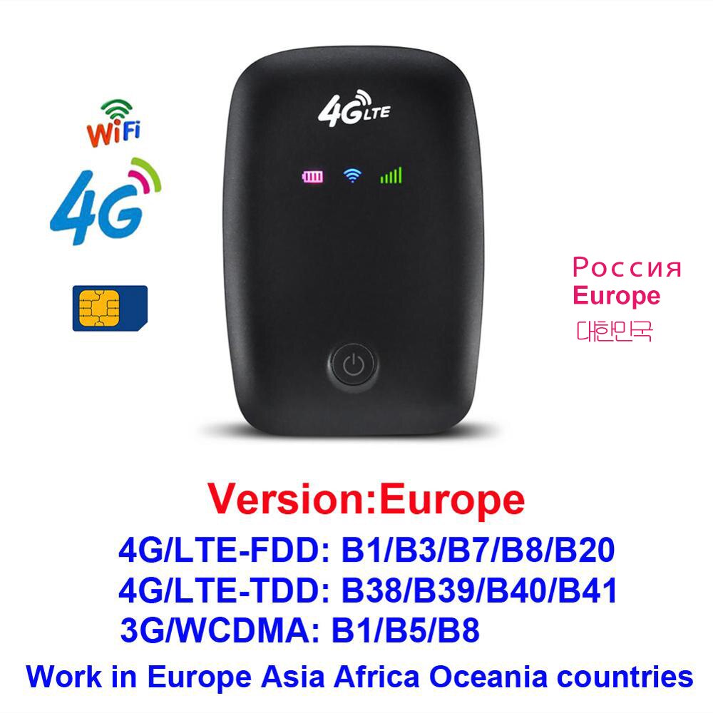 MF925 Unlocked 3G 4G Wifi Router Mini 150Mbps Mifi Mobile Hotspot Car Usb Portable Modem 4g LTE Router 4G SIM Card: 8916 Europe Bkack