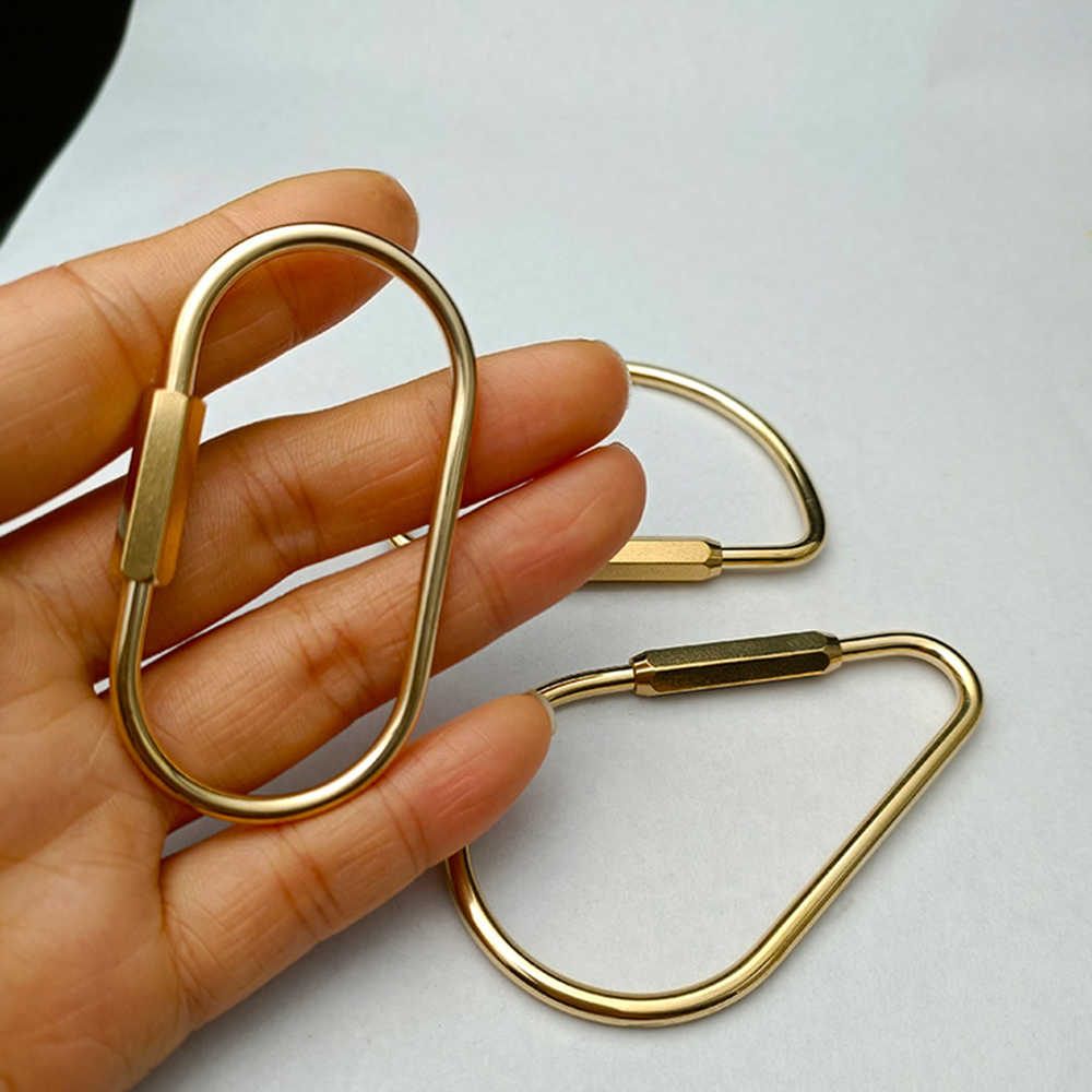 Messing sleutelhanger met slot D sleutelhanger goudkleur camping karabijnhaak survival kampeeruitrusting gespen haken sleutelhangeraccessoires