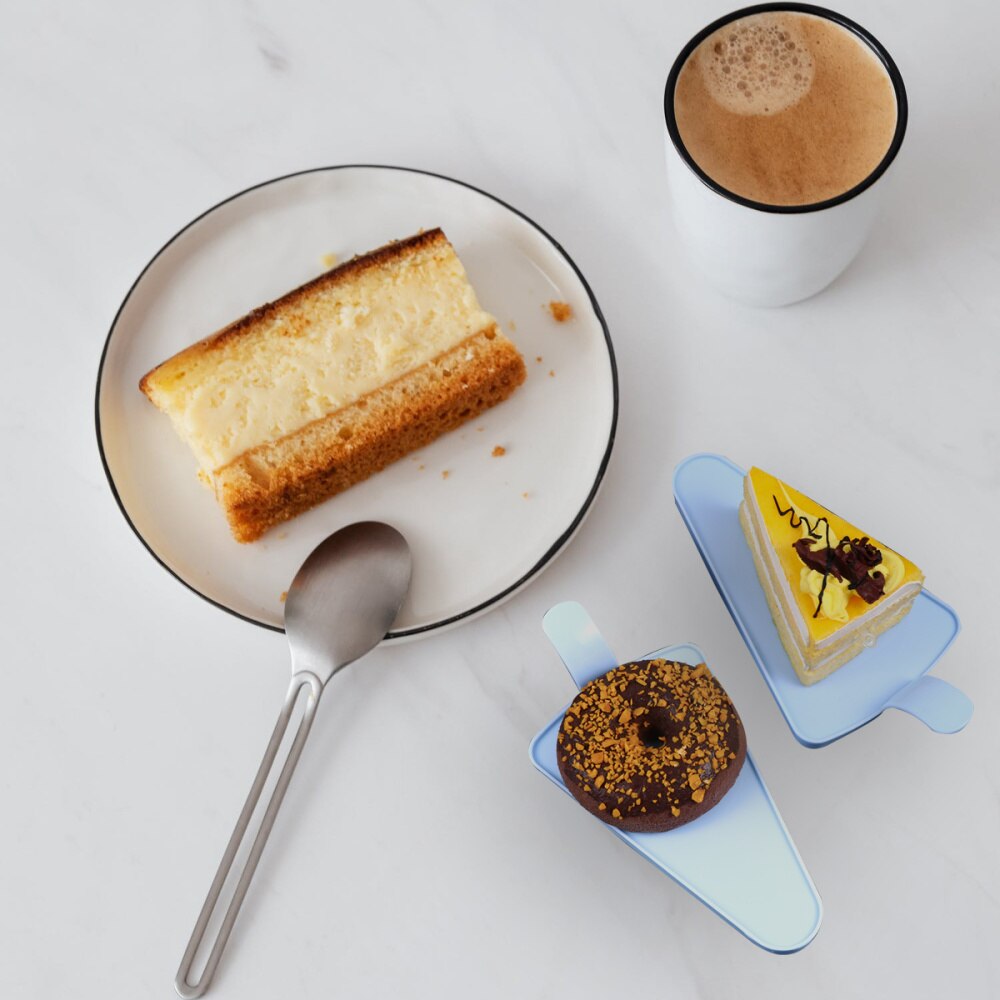 20pcs Small Pie Container Triangle Cake Box Slice Pie Box Transparent Cake Box: Blue