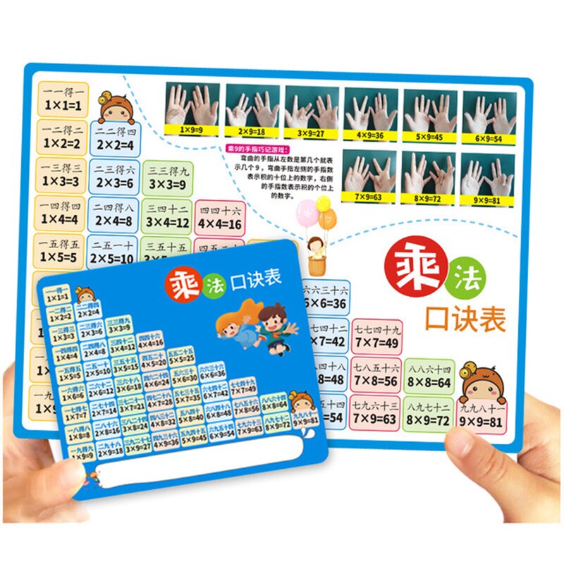 Multiplikation bordkort grundskoleelever bærbar tilføjelse bordkort børn pædagogisk legetøj: Multiplikationstabel