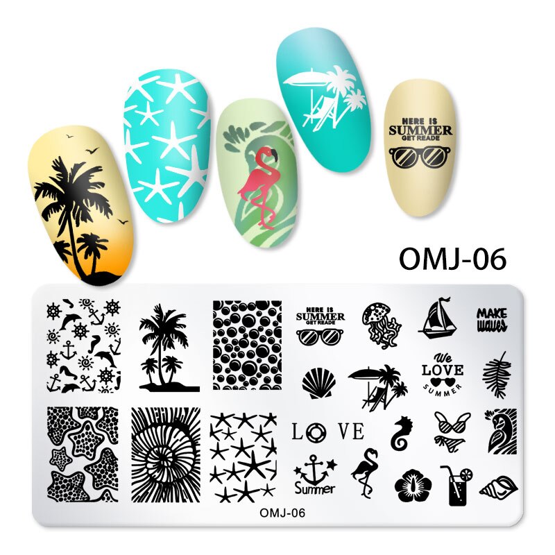 1Pc Nail Art estampage modèle plaque papillon géométrique en acier inoxydable transfert pochoirs ongles modèle bricolage polonais imprimer Image