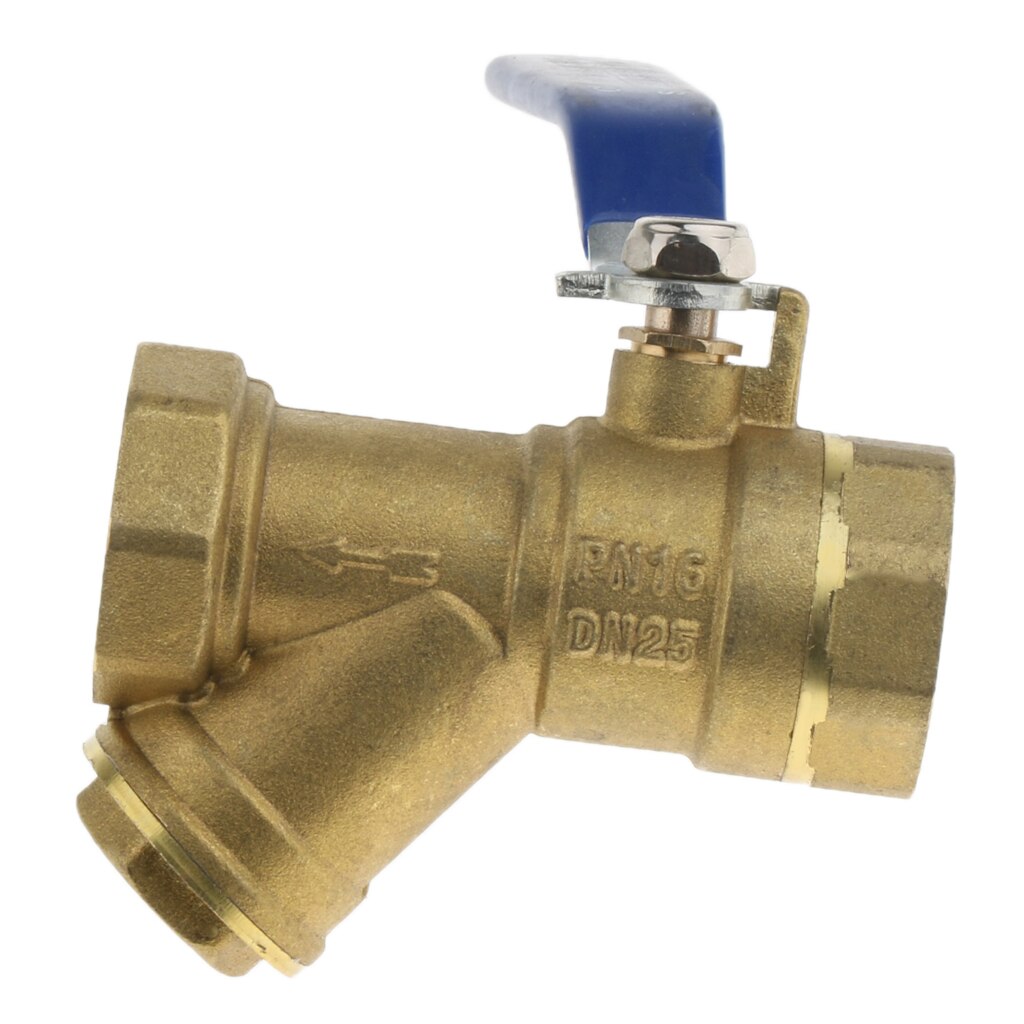 1'' Female Thread Brass Ball Valve DN25 with Strainer Filter, Sanitary