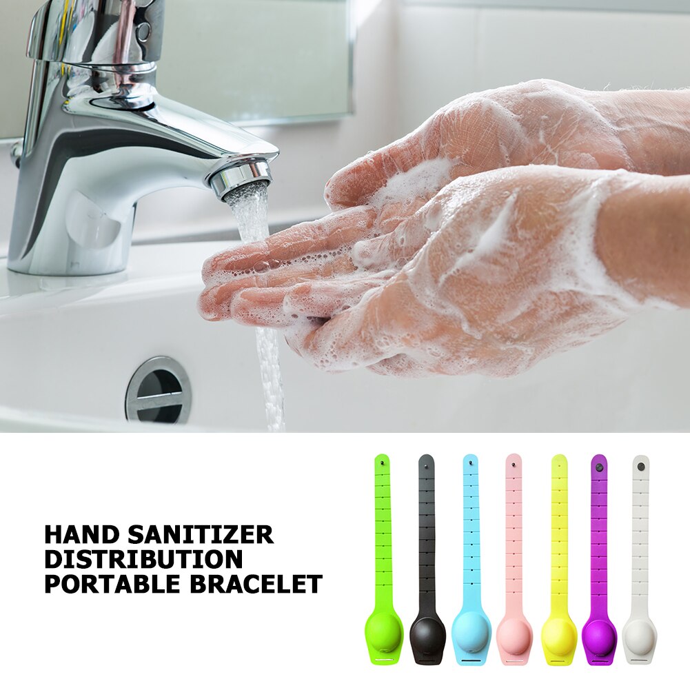 Pulsera dispensadora de Alcohol y Gel para adultos y niños, dispensador de mano portátil, de silicona, 1 unidad
