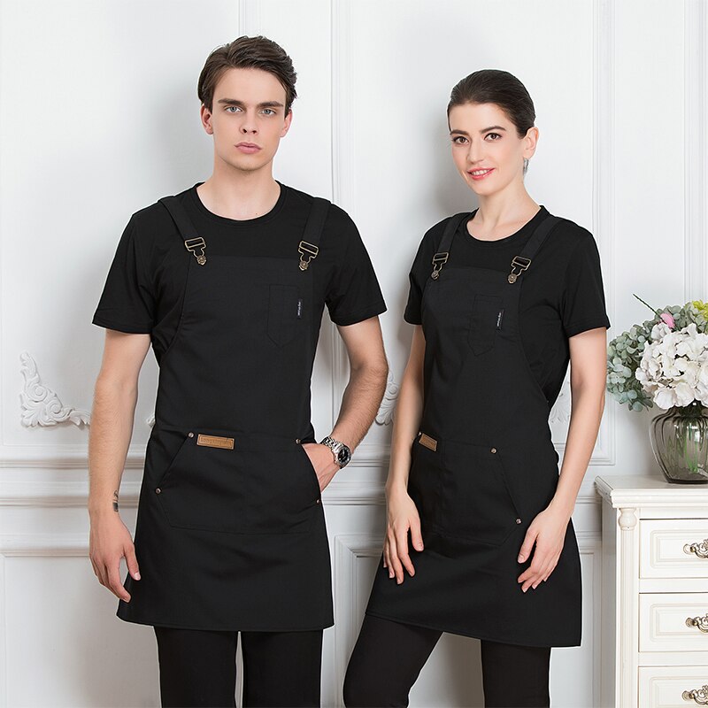 Men Women Adjustable Chef Apron Hotel BBQ Cafe Catering Food Service Restaurant Uniform Bakery Waiter Kitchen Work Apron