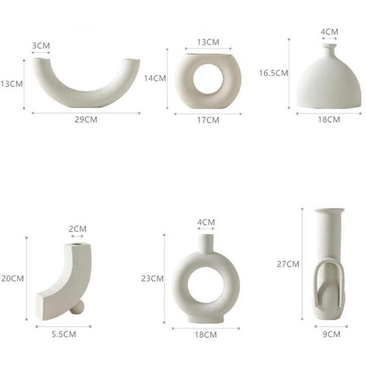 Nordic Home Decor Ceramics Vase Ceramics Living Room Decoration Flower Vase Desktop Flower Pots Decorative Plant Vase