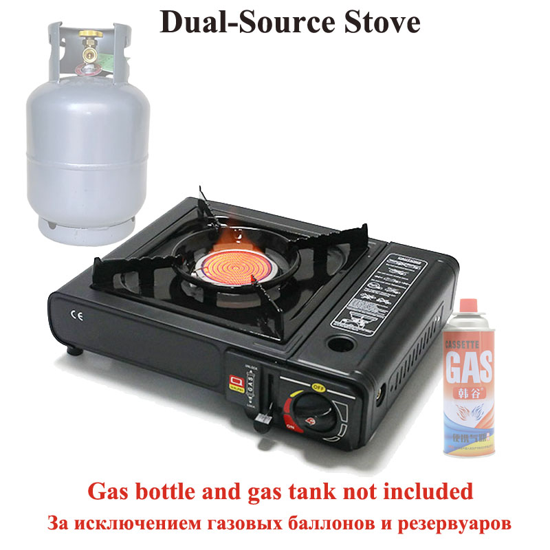 Cassette de cerámica infrarroja portátil para exteriores, cocina de Picnic para acampar, butano, a prueba de viento, estufa de Gas ahorradora de energía, cocina para barbacoa: YELLOW