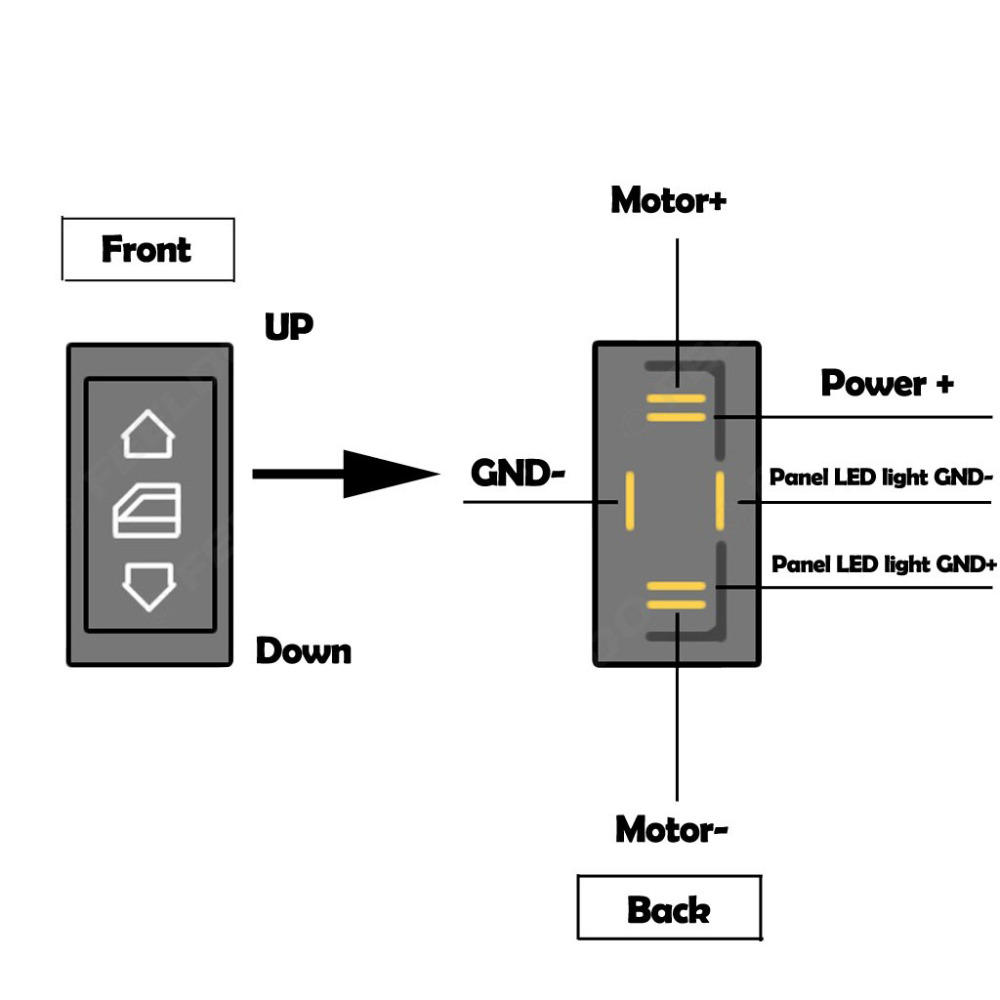 Car Electronics Switch 12V/24V DC Universal Car Power Window Switch Lamp 6 Pin 20A ON/OFF Rocker