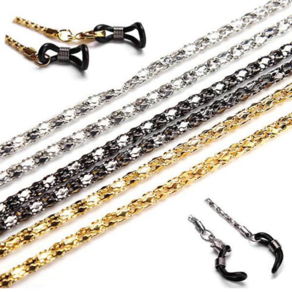 Stil solglasögon halsband halsband metall glasögon glasögon kedje sladd läsglasögon rem