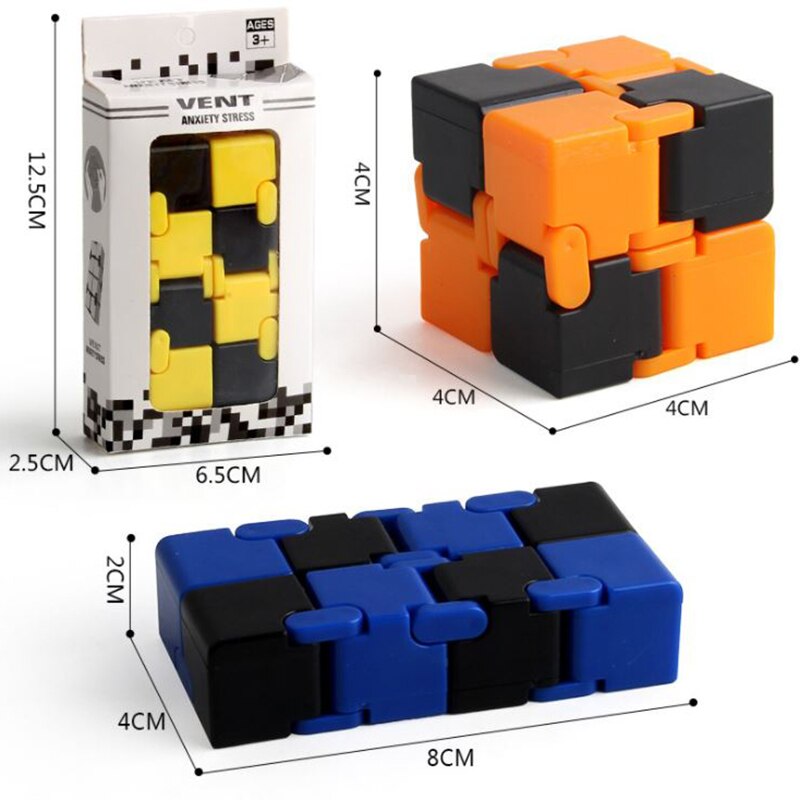 3D Disimballare il giocattolo del Cubo Mini Giocattolo Dito EDC Ansia Alleviare Lo Stress Cubo Blocchi Giocattoli Per I Bambini Divertenti Regalo di Modello di Plastica istruzione