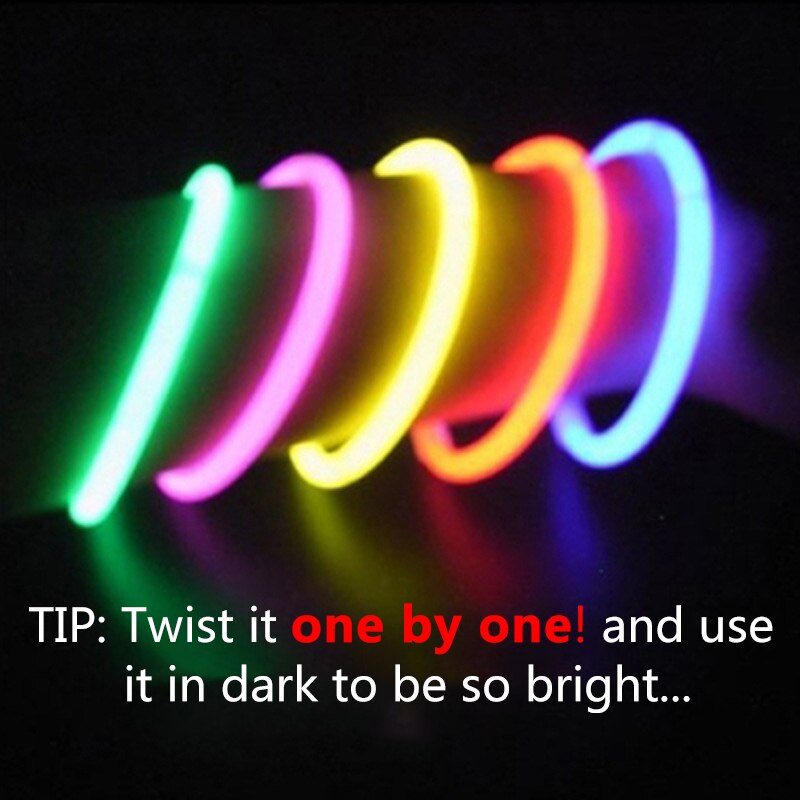 100 Stücke Party Fluoreszenz Licht glühen Stöcke Armbänder Halsketten Neon- Für Hochzeit Party glühen Stöcke Bunte glühen Stock 50 stücke