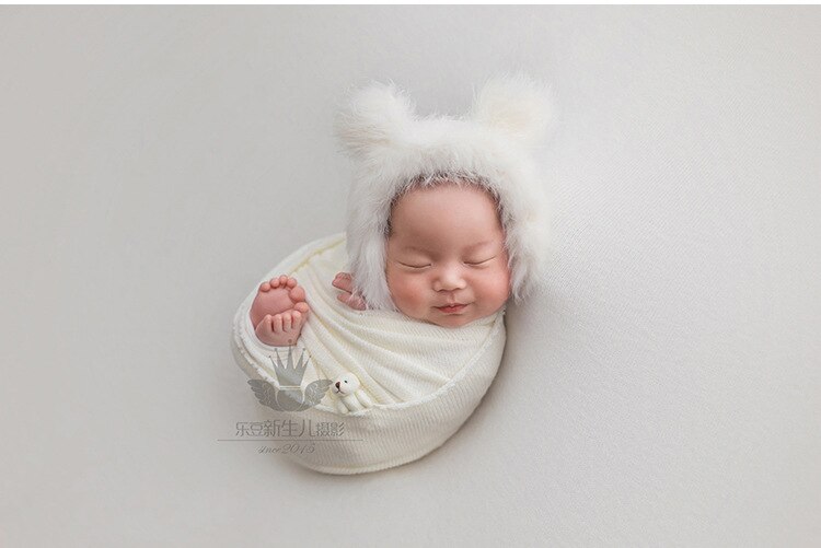 3pcs/set Newborn Photography Props Blanket Hat Baby Photography Wrap Props Bear Doll Baby Photo Shoot Accessories