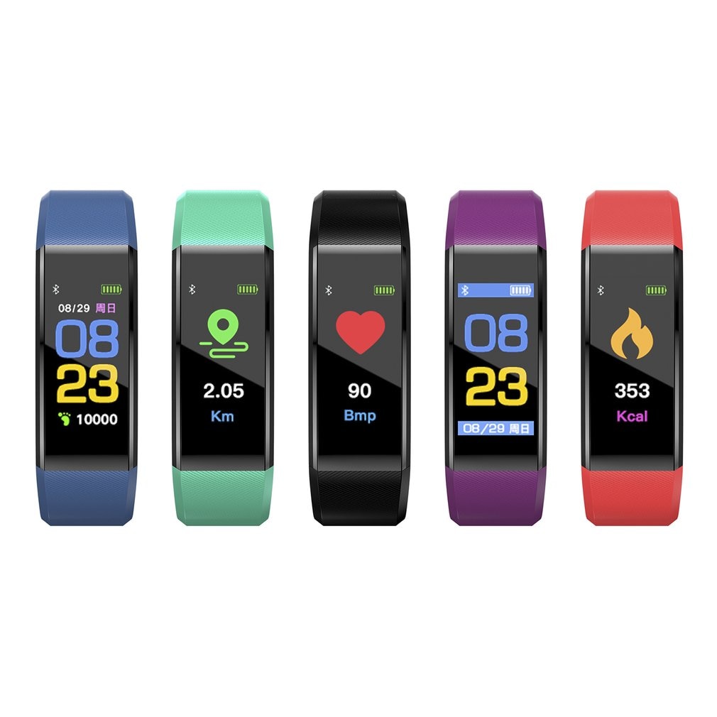 115PLUS Smart Band Waterproof Sport Pedometer Heart Rate Blood Pressure Monitor Bluetooth Smart Bracelet For Android iOS