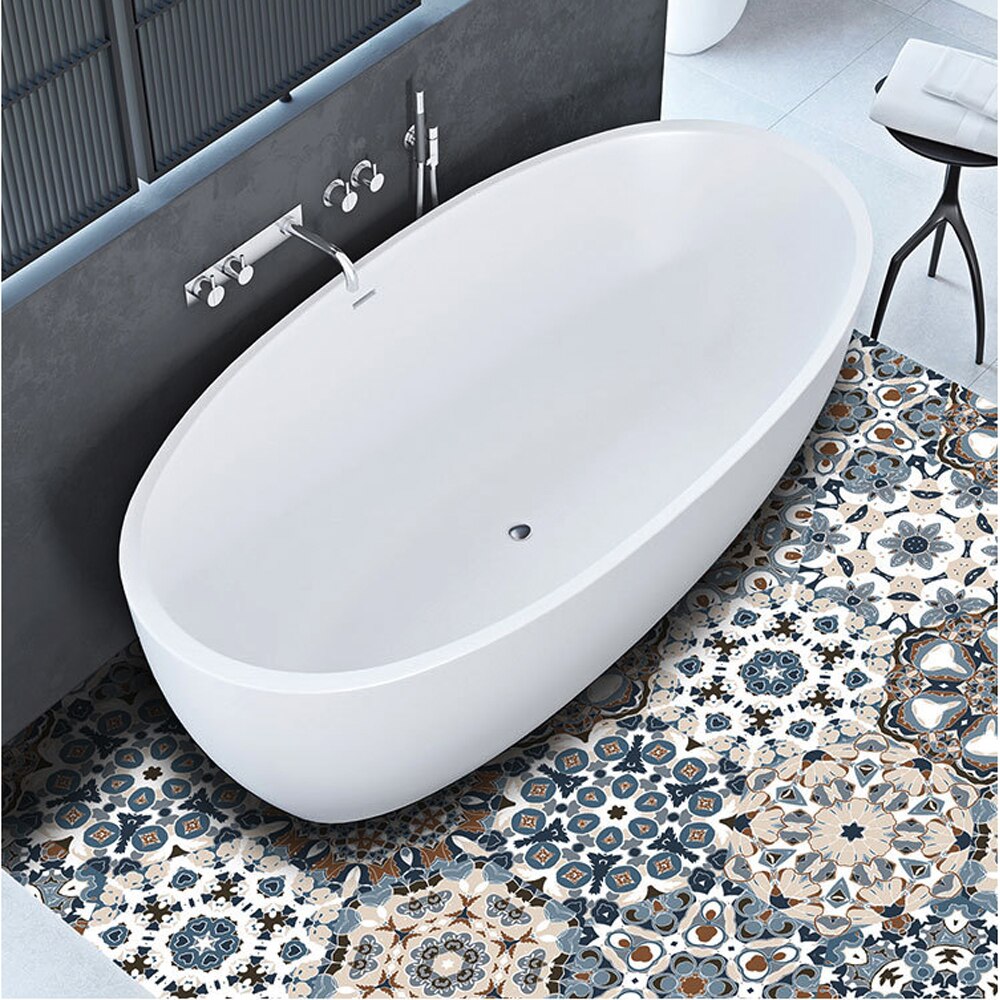 10 uds, calcomanía Hexagonal antideslizante para suelo, pegatinas impermeables para suelo de baño, azulejos autoadhesivos, decoración para sala de estar, papel tapiz