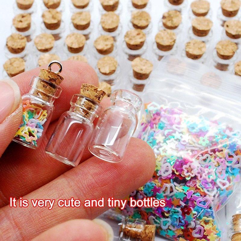 25 Pcs Glass Wish Bottles Clear Small Mini Glass Jars with Cork Stoppers DIY Wish Bottles For Message Weddings Wish Party Favors