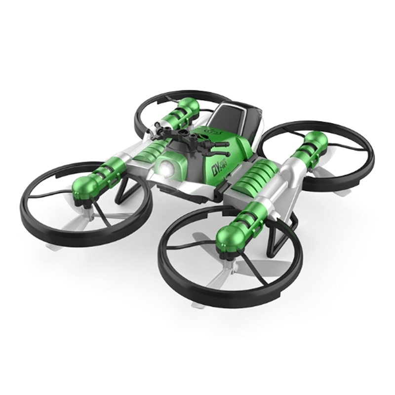 Fpv rc drone motorcykel 2 in 1 sammenklappelig helikopter wifi kamera 0. p højde hold rc quadcopter motorcykel drone legetøj-grøn