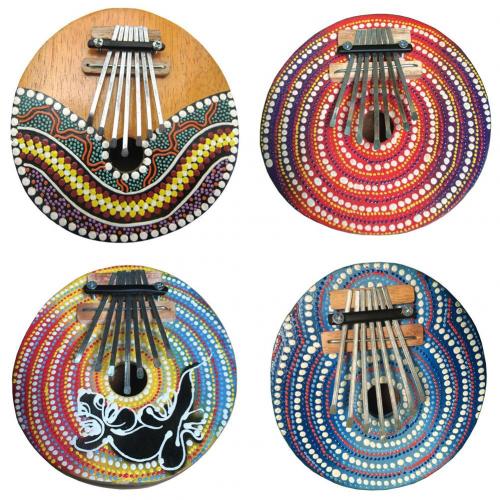 Piano Kalimba peint en coquille de noix de coco, 7 touches, Instrument de musique, jouet pour enfants, pour débutants: Default Title