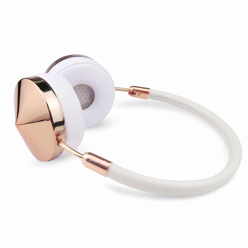 Rose Gold Draadloze Bluetooth Headset Hoofdtelefoon Met Microfoon Stijlvolle Op Oor Delen Hoofdtelefoon Voor Vrouwen Meisje Liboer BT88