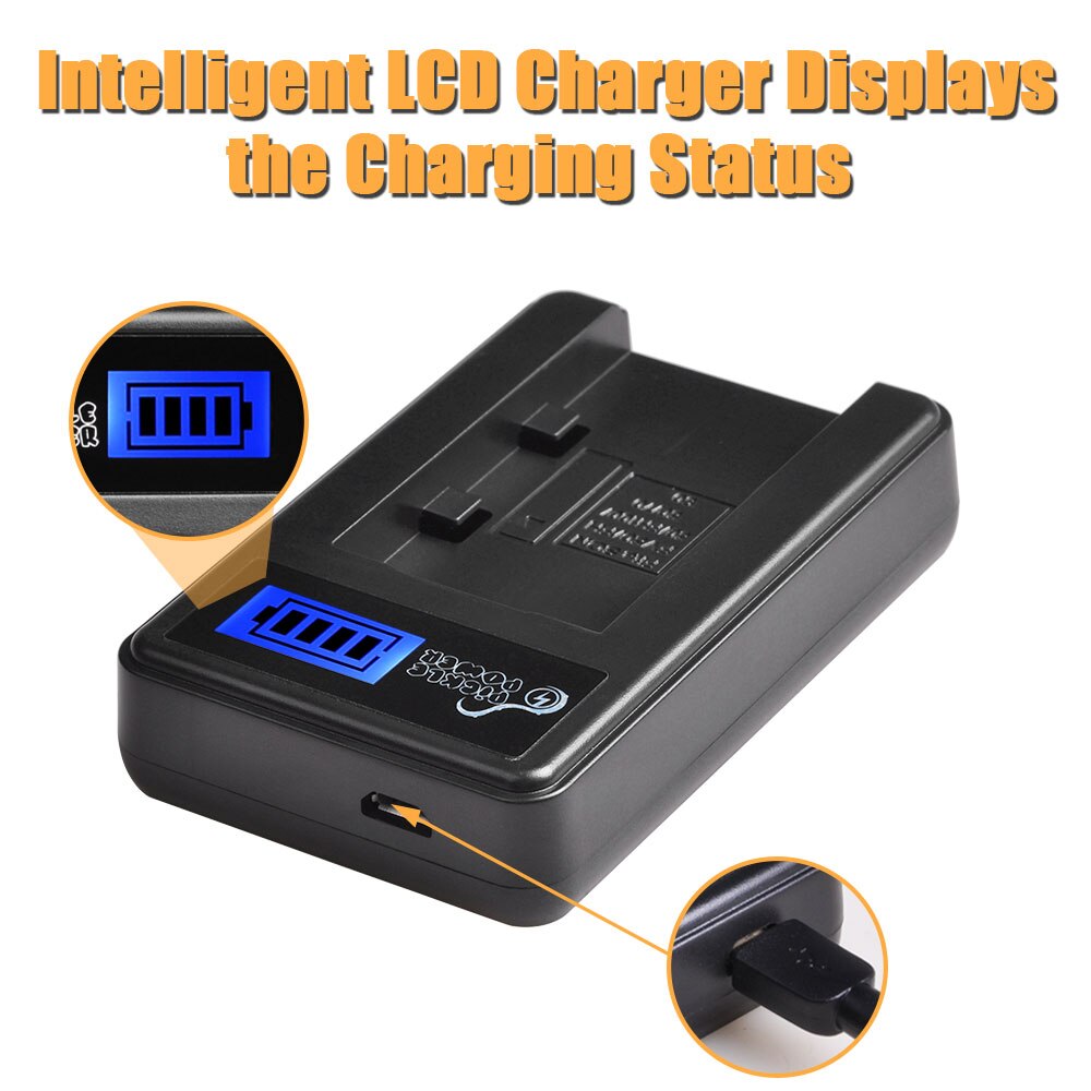 NP-FH50 Battery+LCD USB Charger Replacement for Sony DCR-DVD650 HC20 HC21 HC22 HC48 HC51 HC52 HC53 HC62 SR42 SR45 SR65 SR82