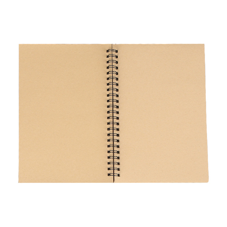 A5 B5 Spiral book coil Notebook To-Do Kraft Paper Cover Blank Paper Journal Diary Sketchbook For School Supplies Stationery: KhakiCover KhakiPage / A5