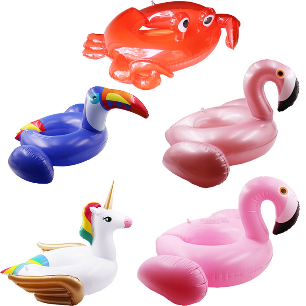 Flamingo enhjørning oppustelig ring børn søde krabbe tukan svømmeringe til børn dyr bade cirkel svømme ring vandsport legetøj