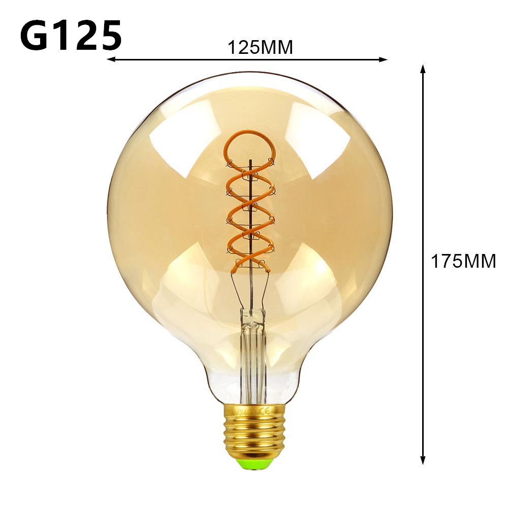 Edison Bulb Letter Light G125 220V Dimmable Lamps Warm Yellow 2200K Table Light Bulb LED Filament Light Styling LOVE HOME Note: Red