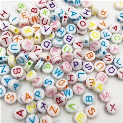 100pcs Alphabet Beads Mixed Letter Beads For Bracelet Accessories DIY Jewelry: Color 9