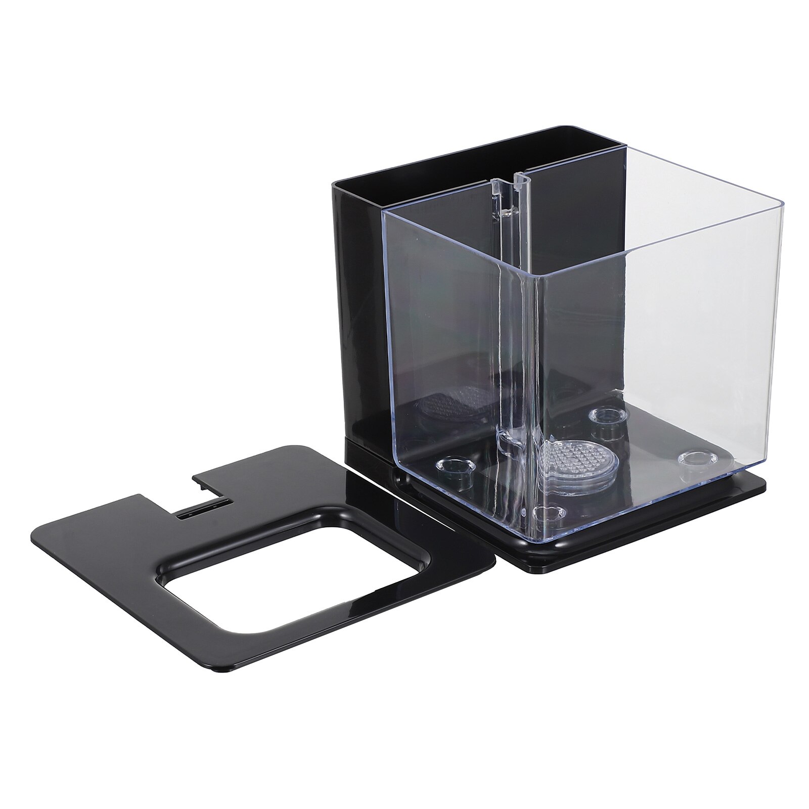 Small Fish Tank Transparent Fish Tank Fish Rearing Container Acrylic Fish Tank: Black