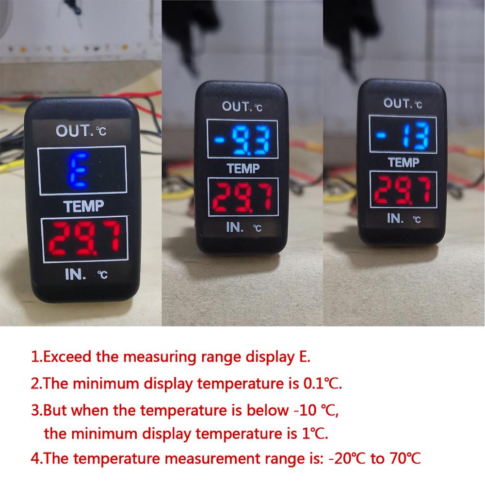 Car internal/external temperature display, dual temperature sensors use for NISSAN,Qashqai,Tiida,X-trail,Sunny,NV200,Teana