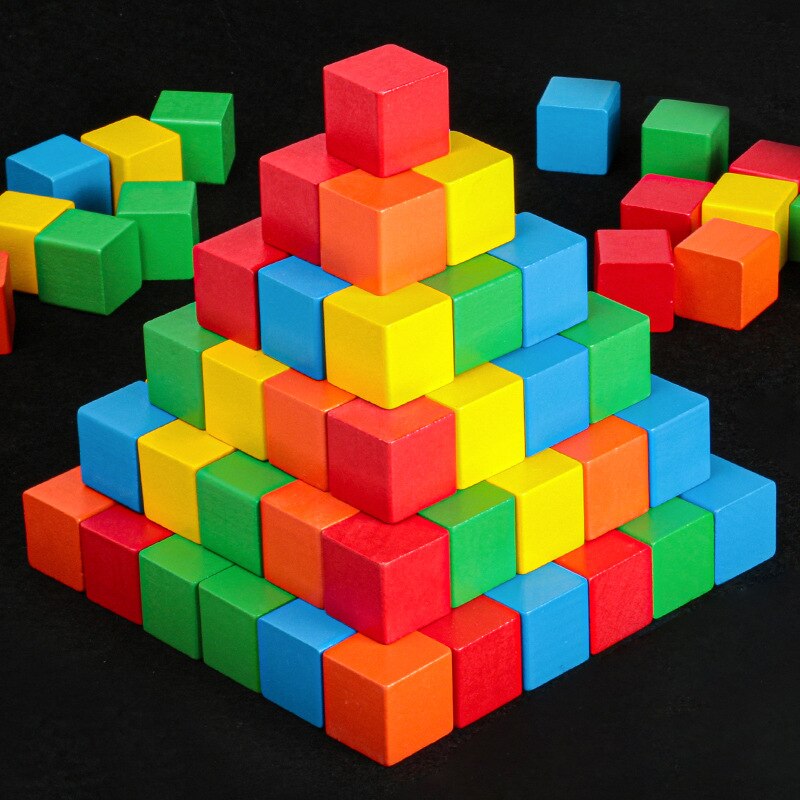 2X2CM Diy Kleurrijke Houten Cubes Dobbelstenen Bouwsteen Spel Voor Kinderen Vroeg Drukke Educatief Speelgoed