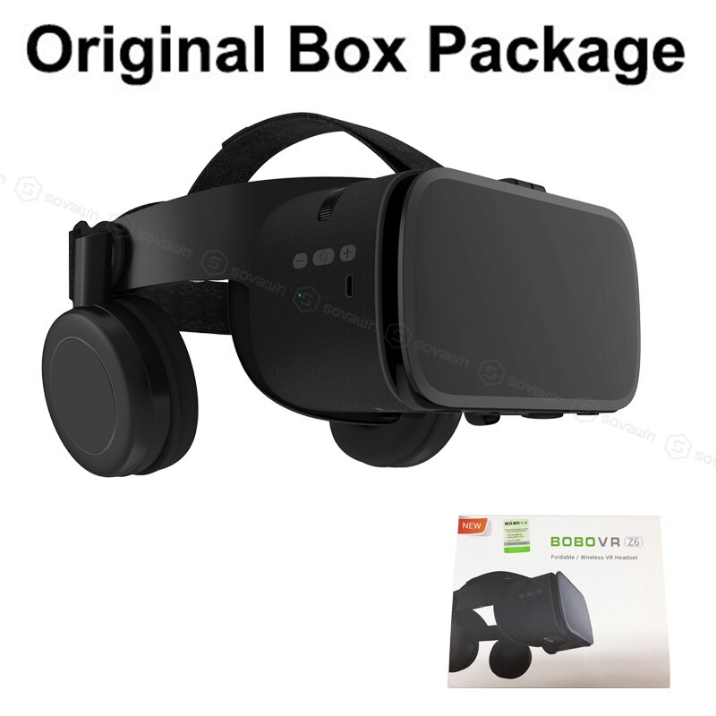 Bobo vr  z6 trådløs bluetooth 3d briller virtual reality til smartphone fordybende stereo vr headset pap til iphone android: Kun vr med kasse