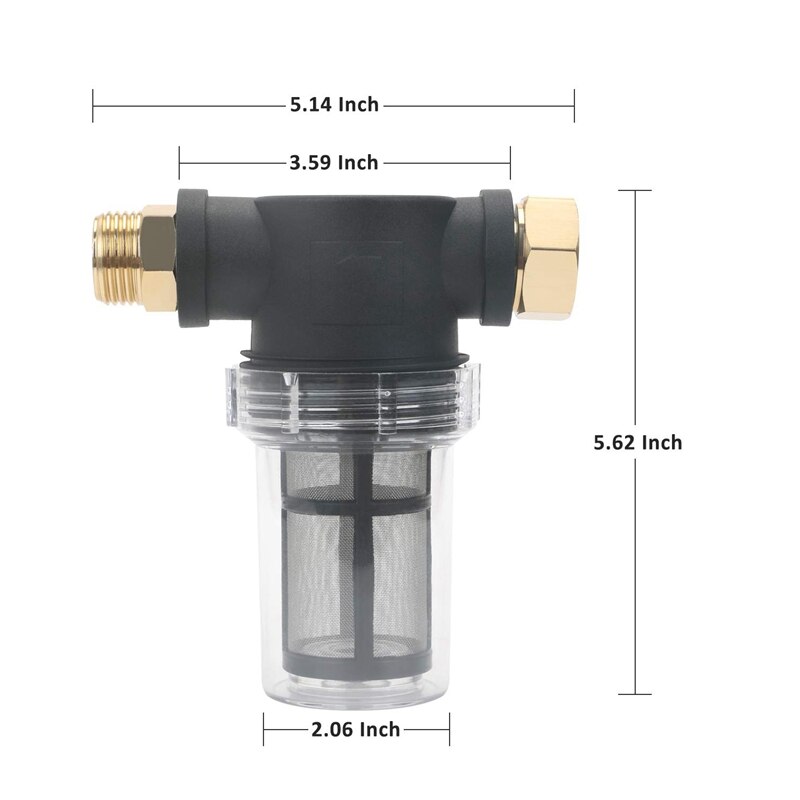 3/4Inch Garden Hose Filter for Pressure Washer Inlet Water, Sediment Filter Attachment for Outdoor Gardening Water Inlet Filter