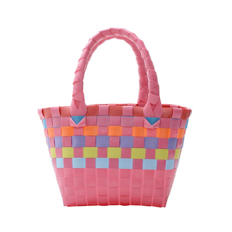 Summer Kids Straw Hand Bag Tote Woven Baby Girl Beach Handbag Toddler Boy Rattan Small Wallet Bag