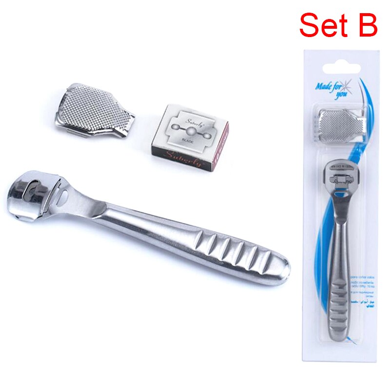 1 Set Stainless Steel Foot Skin Shaver Corn Cuticle Cutter Remover Rasp Pedicure File Foot Callus 10 Blades Foot Care Tool: 4