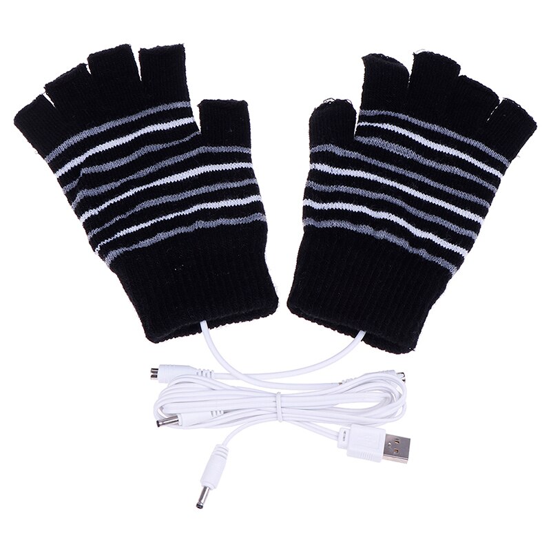 Gants chauffants USB hiver chauffe-mains thermique gant chauffant électrique alimenté par batterie thermique étanche pour gants de Ski moto: BK