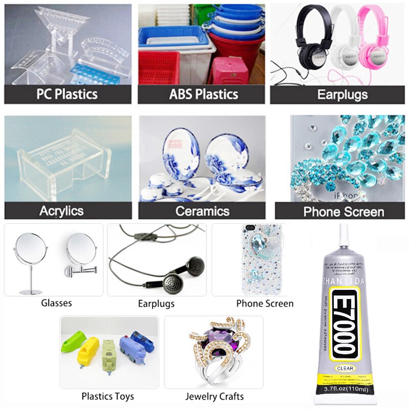 Waterproof E7000 110ml Super Glue Phone Glass Metal Adhesive Cloth Fabric Epoxy Wood Transparent Textile T6000 B6000 T9000 T8000