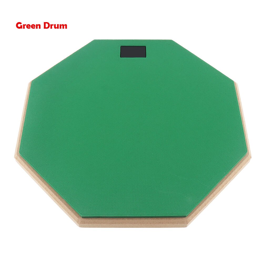 12 Inch Rubber Wooden Dumb Drum Practice Training Drum Pad with Stand / Stick Optional for Percussion Instruments Parts: Green Drum