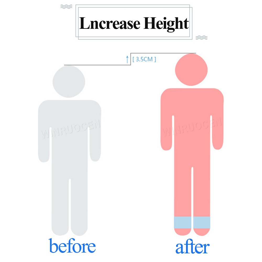 1.5-3.5cm wkładka podwyższająca oddychająca podeszwa sportowa wkładka pięty wkładka wyższy wsparcie Absorbant podnóżek dla mężczyźni lub kobiety