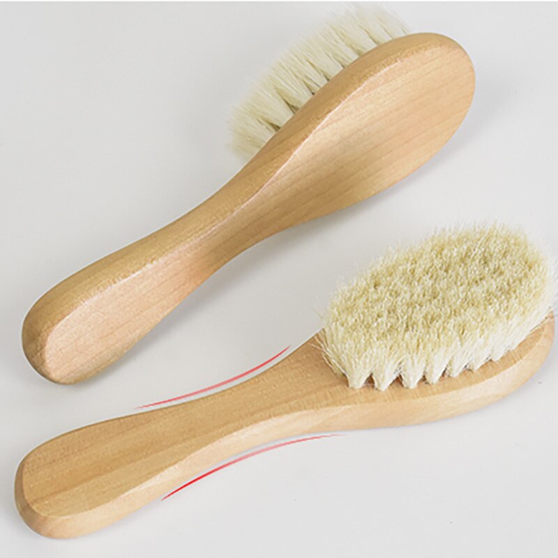 Bois laine bébé brosse peigne bébé soins Pure brosse naturelle brosse à cheveux -né infantile brosse à cheveux peigne tête masseur infantile enfants