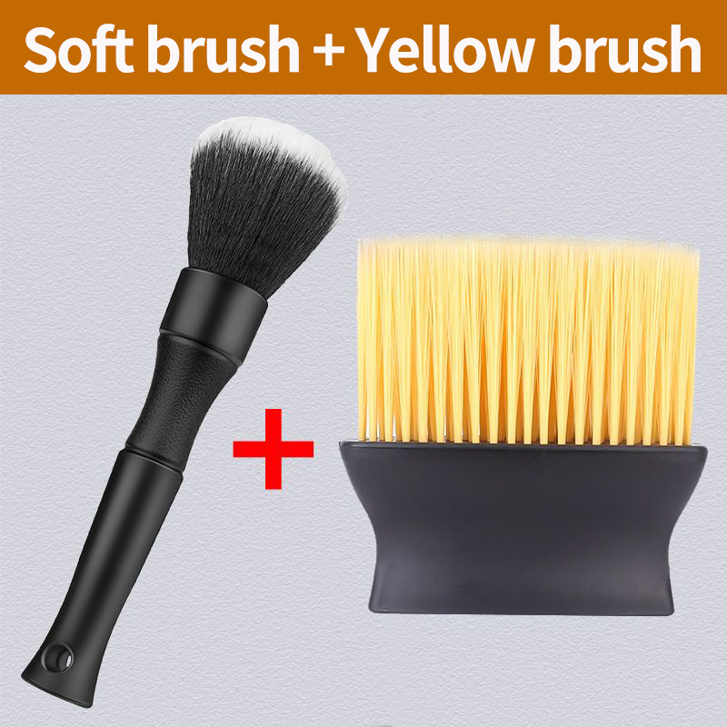 Car interior sweeping dust soft brush car wash tool artifact car interior gap dust brush air outlet cleaning brush: black