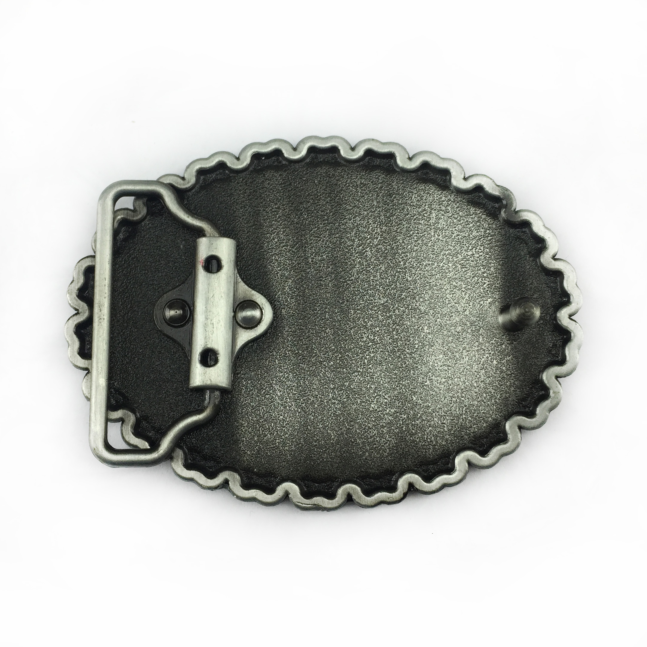 BuckleClub retro zwart geëmailleerde zinklegering gesp FP-03137 tinnen afwerking voor 4 cm breedte riem