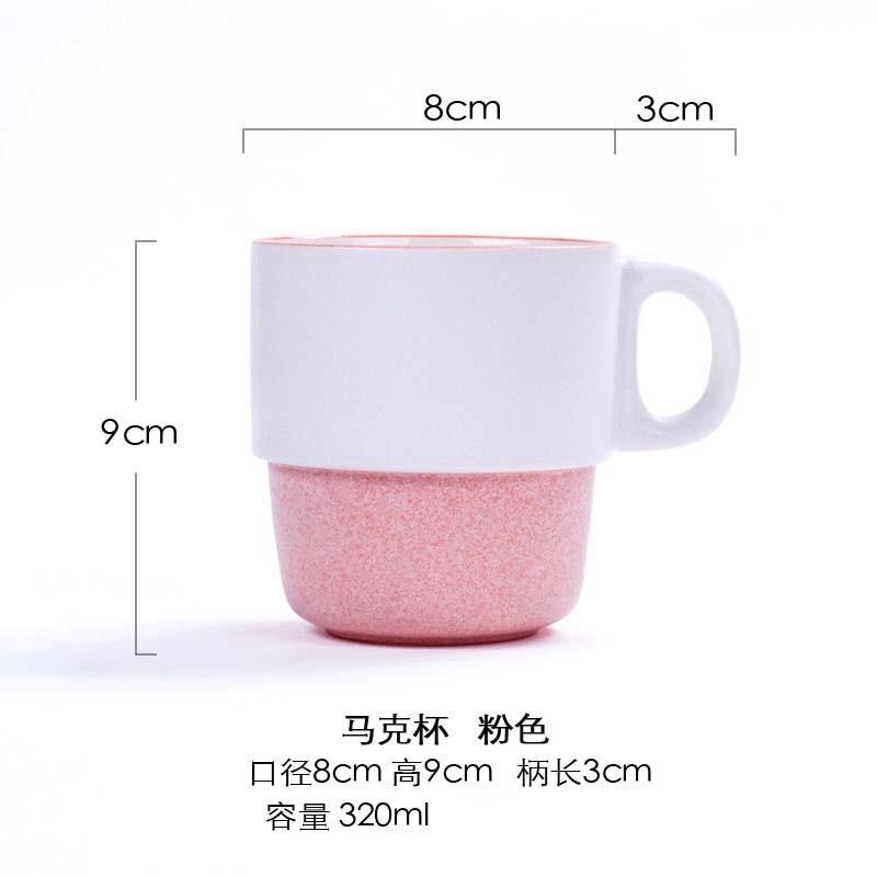 Ceramic Coffee Cup Porcelain Personal Single Pottery Tea Cups Korea Style Drinkware Wine Mug Water Mugs: B-320ml